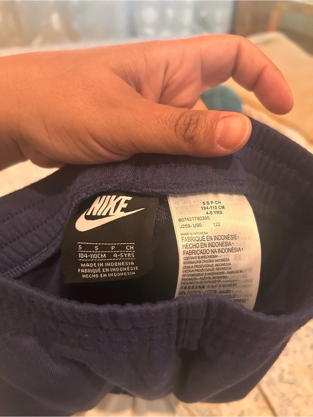 Nike Kids Dark Navy Fleece Joggers with Knee Patches
